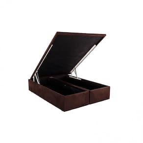 Base Baú Camurça Super King 193x203x39cm Ortobom Marrom