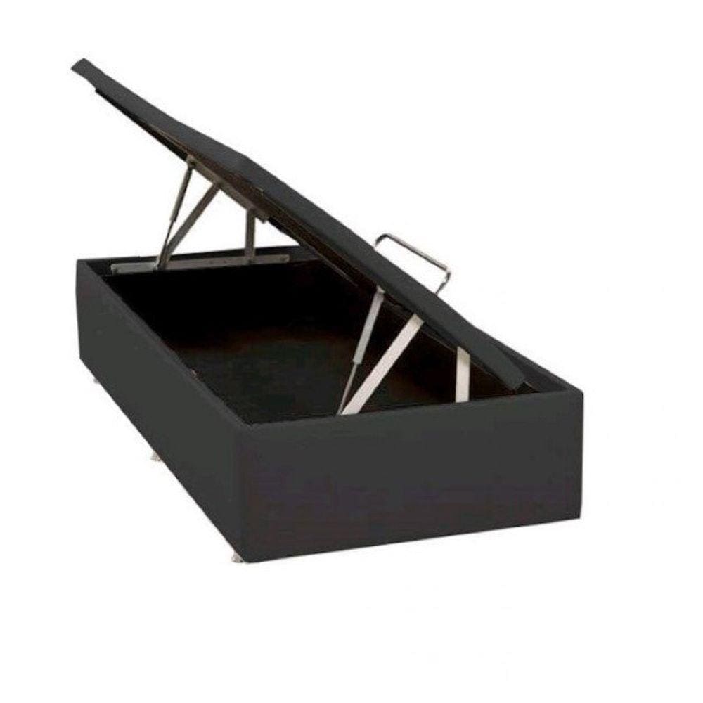 Base Baú Phy Corino Solteiro 88x188x39cm Ortobom Cinza