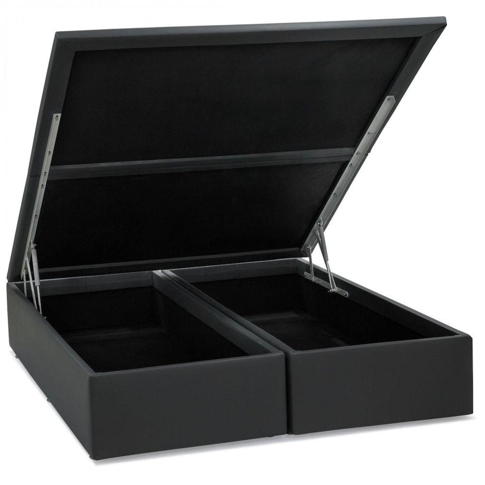 Base Baú Physical Corino Queen 158x198x39cm Ortobom Cinza