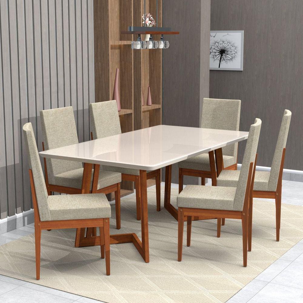 Conjunto Mesa de Jantar 1,80m com 6 cadeiras - EFRATA I