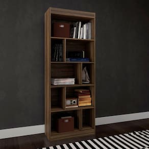 Estante Livreiro 4 Prateleiras LV300 DJD Móveis Castanho