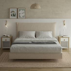 Cama Casal Boreal Flutuante CabeCasa MadeiraMadeira Bege