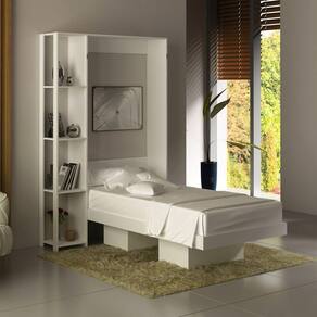 Cama Articulada Solteiro 4 Prateleiras 2 Nichos 128,5x193cm CM8013 Tecnomobili Branco