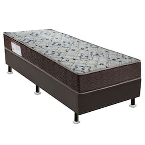 Conjunto Cama Box Colchão Iso D45 Solteiro Ortobom Marrom/Branco