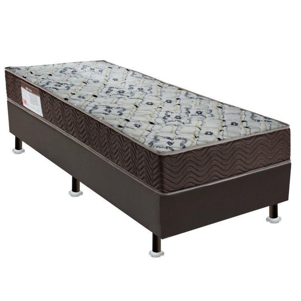 Conjunto Cama Box Colchão Iso D45 Solteirão Ortobom Marrom/Branco