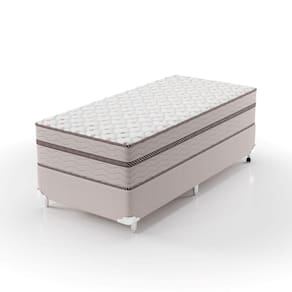 Cama Box Solteiro 88x188x63cm Molas Ensacadas Sonhare Montreal Bege