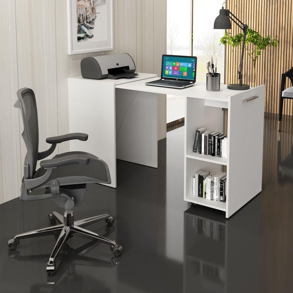 Escrivaninha Retrátil para Escritório ME4170 Tecnomobili Branco