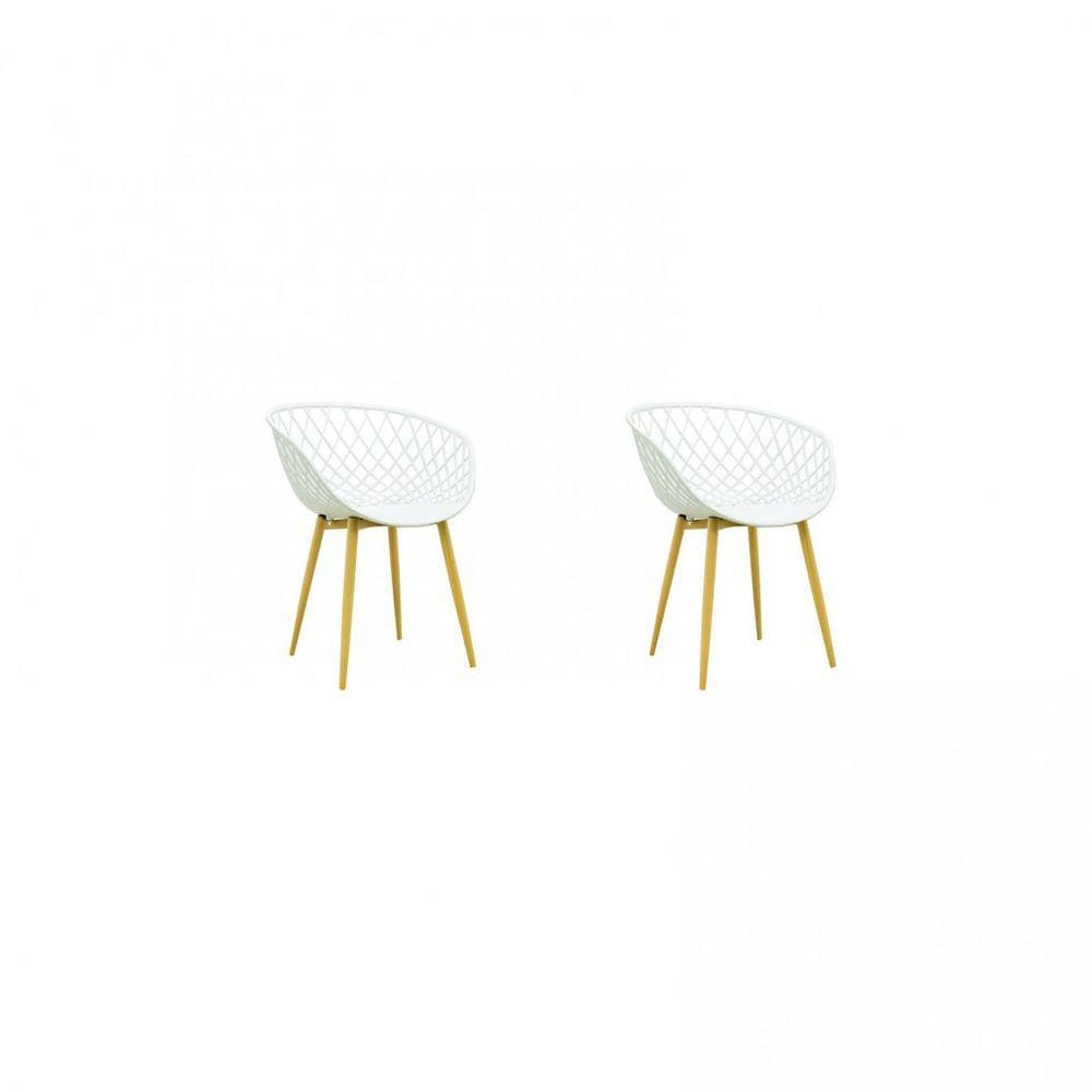 Conjunto 2 Cadeiras com Braços Polipropileno Clarice Rivatti Branco