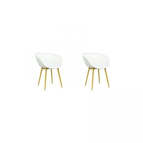 Conjunto 2 Cadeiras com Braços Polipropileno Clarice Rivatti Branco
