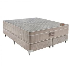 Conjunto Cama Box Colchão Airtech Spring Pocket Super King 193x203x30cm Ortobom Branco/Bege