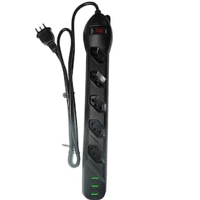 Filtro de Linha Qualitronix 5 Tomadas + 3USB 3 x 0,75mm Cabo 1m 10A Preto