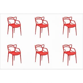 Conjunto 6 Cadeiras Allegra Rivatti Vermelho