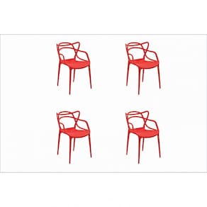 Conjunto 4 Cadeiras Allegra Rivatti Vermelho