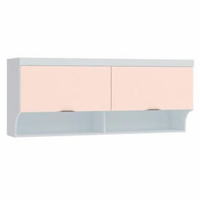 Armário Aéreo Ponte Modulado 2 Portas Infinity Móveis Castro Branco Line/Blush Line
