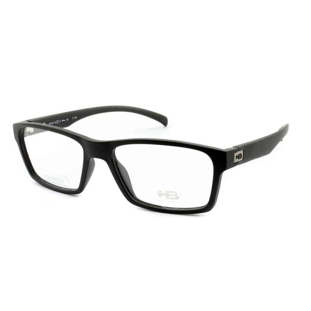 Armação masculina Hb Polytech Matte Black 93130