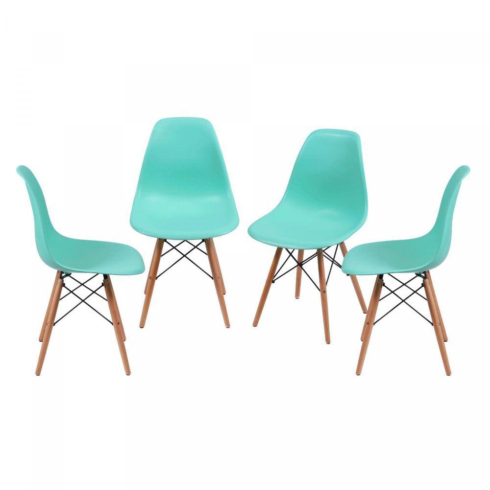 Kit 4 Cadeiras Base Madeira Dkr OR Design Tiffany