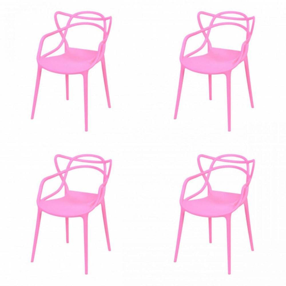 Kit 4 Cadeiras De Jantar Solna OR Design Rosa