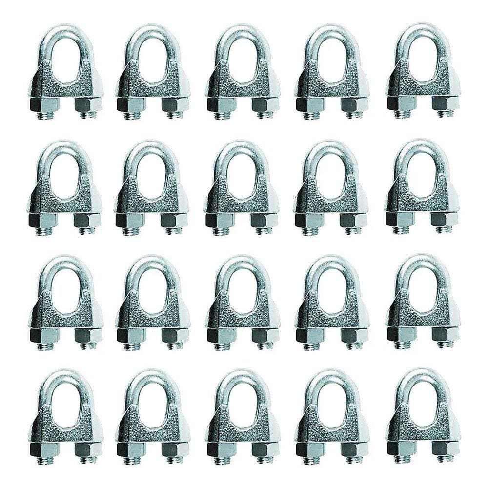 Kit 20 Grampo U Clips para Cabo de Aço Pesado Galvanizado 1/2 - Starfer