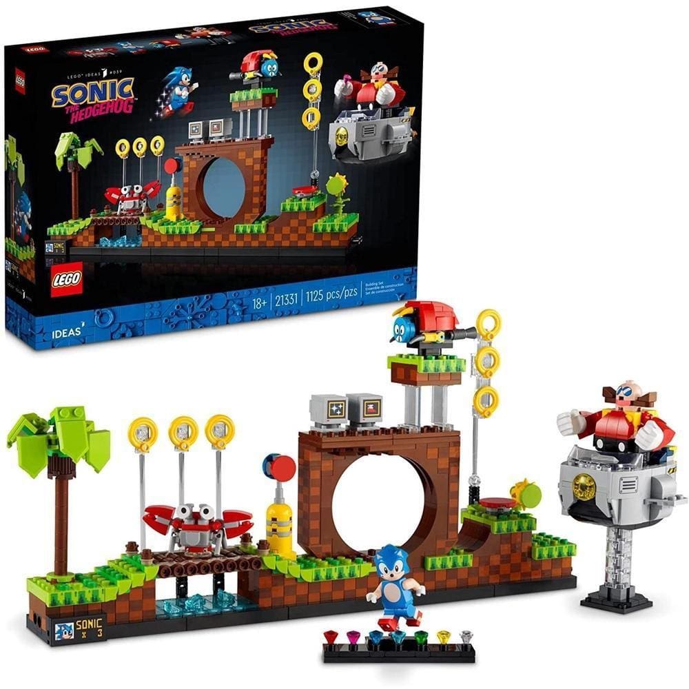 Sonic The Hedgehog Pinball Green Hill Zone , Track Play Set, 9 Piece, with  Looping Action & Automatic Bumper Exclusive Sonic Sphere Included, for Ages