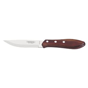 Kit 6 Faca Para Churrasco Jumbo 5 Polywood Vermelho Lamina De Aco Inox E Cabo De Madeira Tramontina