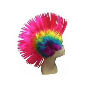 Peruca Moicano Punk Colorida Sintética Fantasia