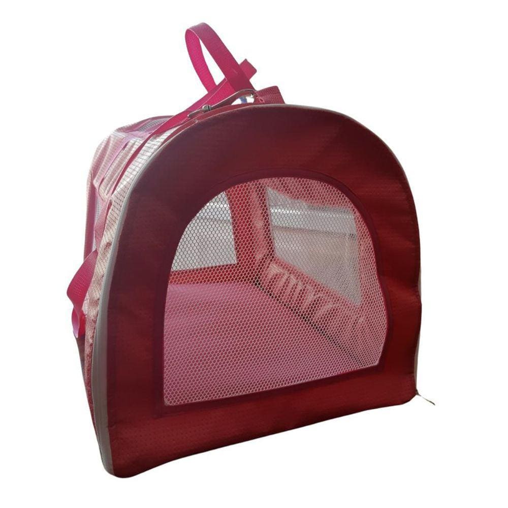 Bolsa Transporte Para Cães E Gatos G. Em Courino Rosa
