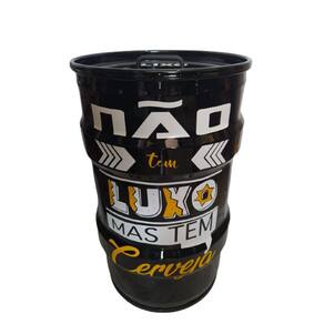 Lixeira Tambor Tonel Decorado Não Tem Luxo Mas Tem Cerveja