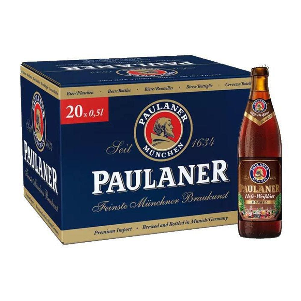 20X Cerveja Alemã Paulaner Weissbier Dunkel 500Ml