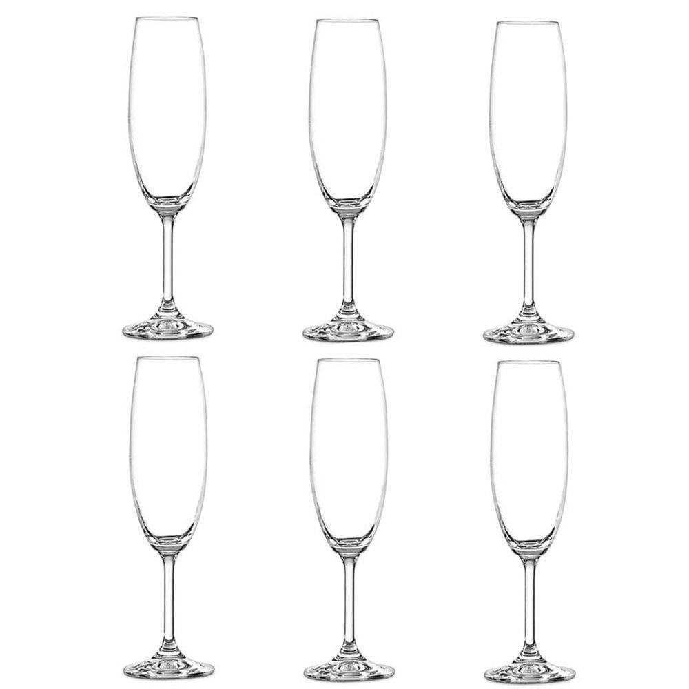 Jogo 6 Taças Champagne 220ml Cristal Bohemia