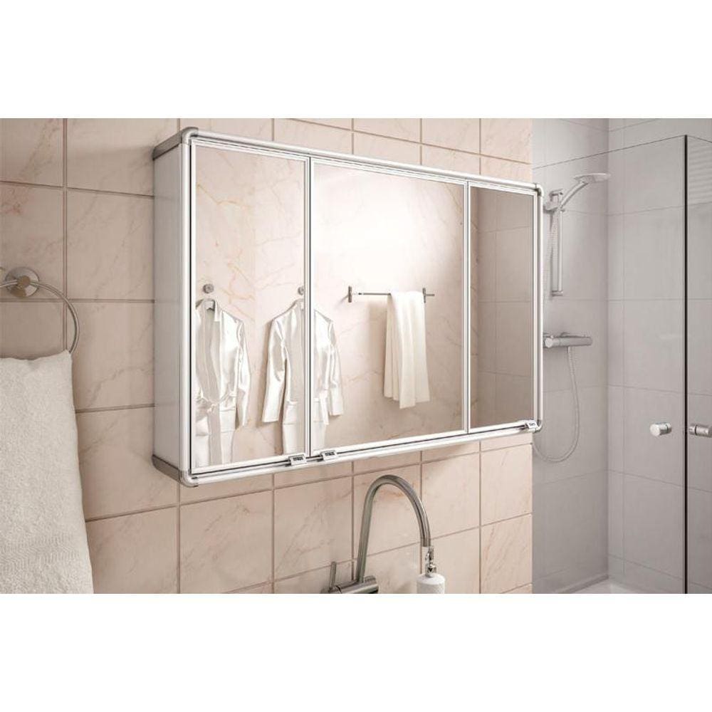 Armario Banheiro Astra Aluminio 73X45X11.3 Cm Lbp14/S
