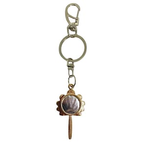 Chaveiro Oxum Abebê Luxo Espelho Dourado 14 Cm Metal