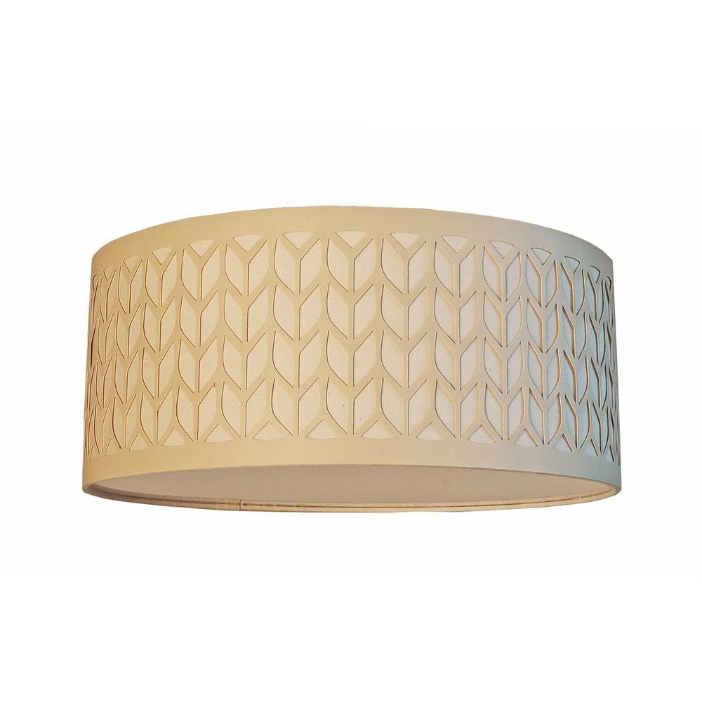 Luminária Plafon Recorte Cúpula Bege 30X15 2E27 Bivolt