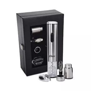Kit Para Vinho Oster Abridor Elétrico Caixa De Couro 6 Peças