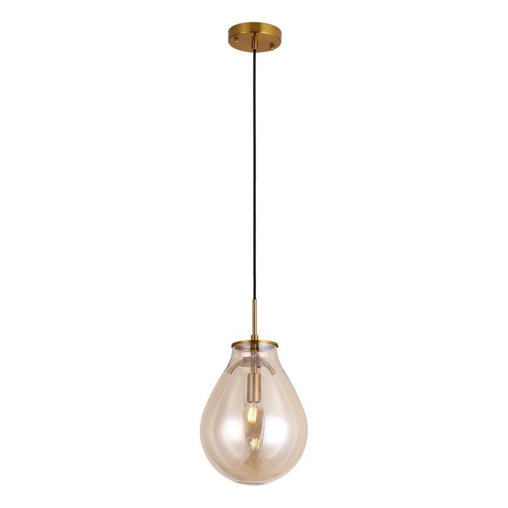 Pendente 21.5x29.5cm 1xE14 40W Caju Bella Iluminação Bronze/Conhaque