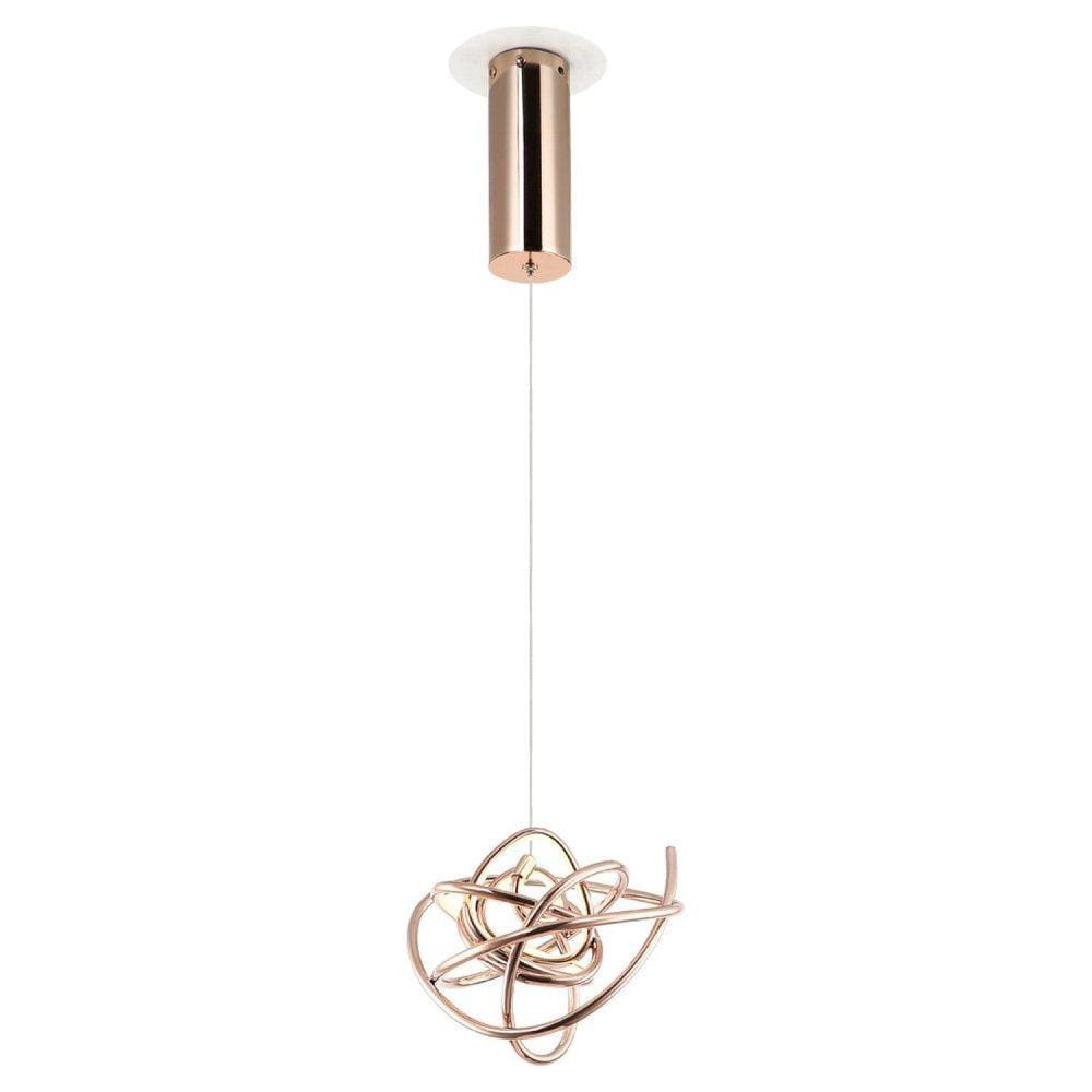 Pendente 23cm 1x12w 3000k 960lm Ninho Bella Iluminação Rosé Gold