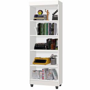 Estante Multiuso Livreiro Aspen J&A Móveis com 05 prateleiras – Branco Brilho