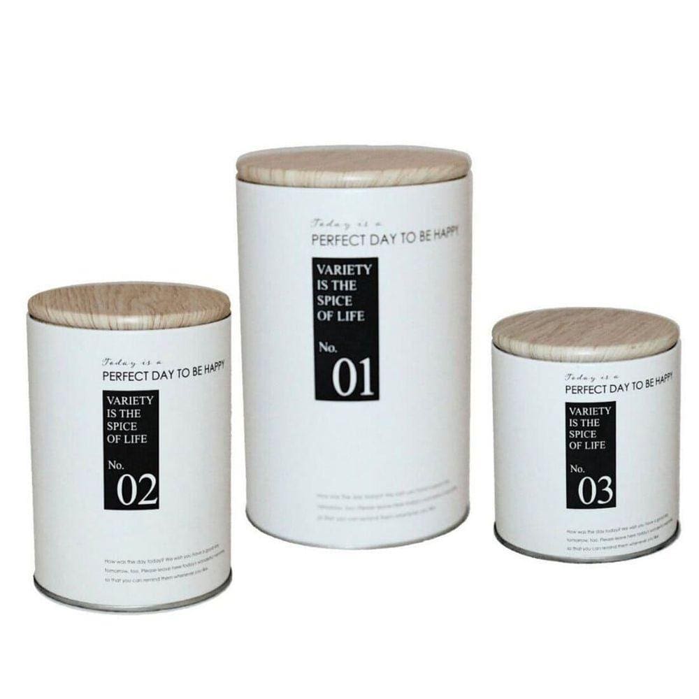 Kit 3 Latas De Metal Perfect Day - Branca