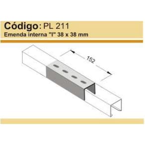 Emenda Interna I para Perfilado Reforçado 38X38cm Perfil Lider