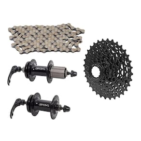 Kit Bike Cubo de Freio a Disco+ Cassete e Corrente 8V