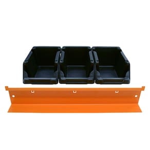 Suporte Com 3 Gavetas 3 Tt Para Parede Ou Painel Preto/Laran Presto 90406