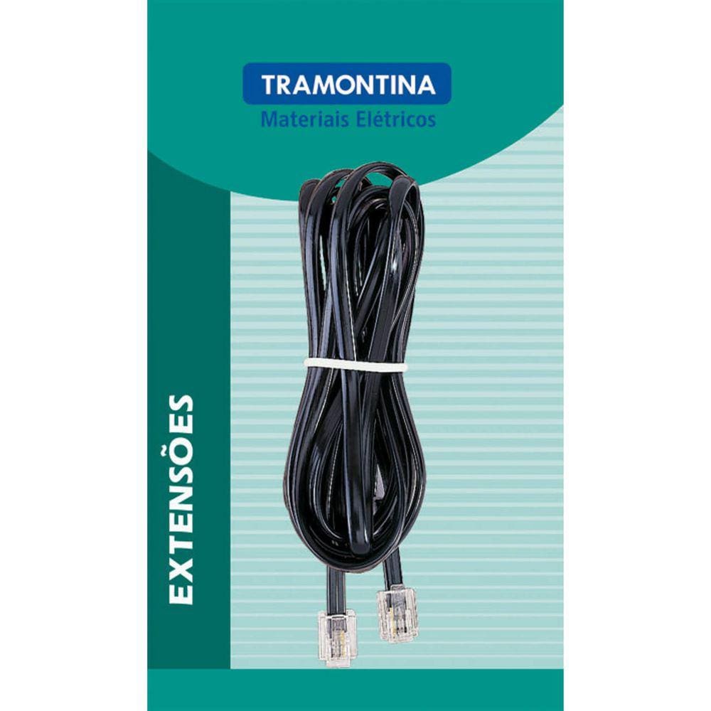 Extensão Telefônica Lisa com Adaptador para Tomada RJ11/RJ45 Tramontina 5 metros Tramontina