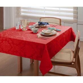 Toalha De Mesa 8 Lugares Cor Vermelho Jacquard 2,50M Natal