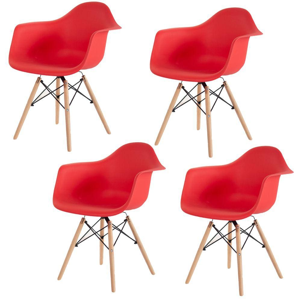 Kit 4 Poltronas Decorativas Charles Eames Eiffel 132PP