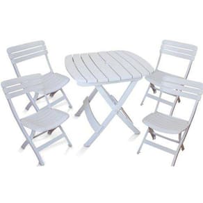 Conjunto de Mesa 4 Cadeiras Plastico Inovar Cestaplus Branca