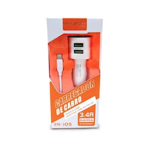 Carregador Celular Smartphone Veicular Carro 2 Usb Rápido