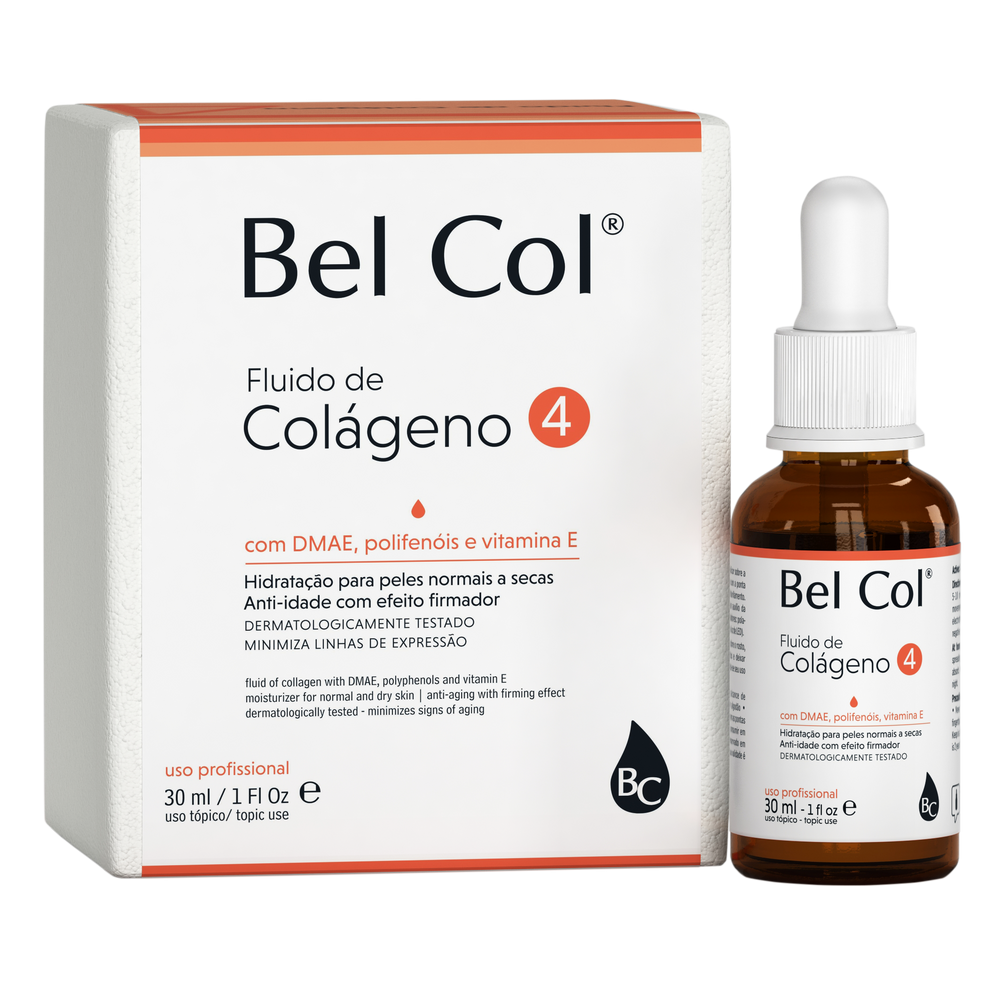 Bel Col 4 Fluido De Colágeno Peles Seca Envelhecidas 30 ml
