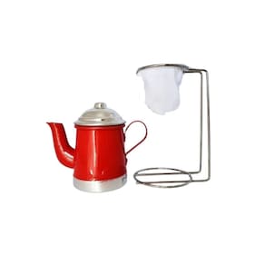 Mini Bule Com Suporte De Coador Filtro de Café Individual