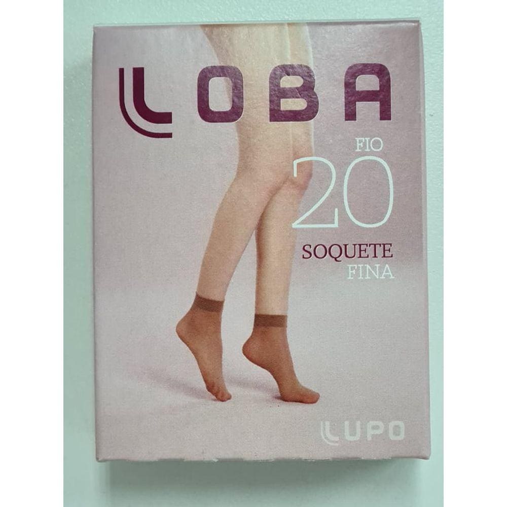 Kit 6 Pares Meia Soquete Fina Fio 20 Loba Lupo 5530. Cor:Bege Claro.