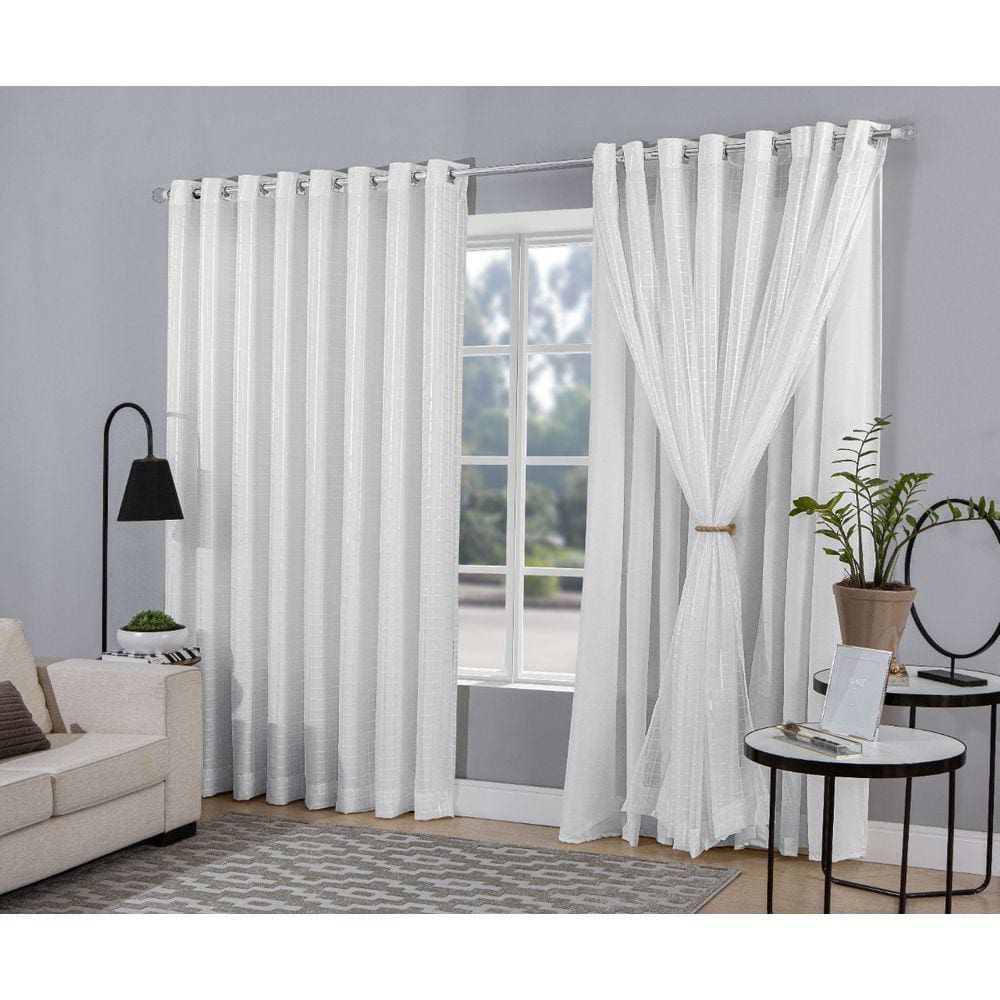 cortina voal xadrez forro tecido blackout branco 3,00x2,50