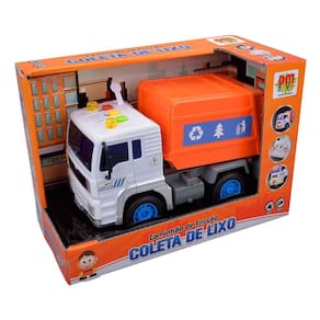 Caminhão de Fricção - Coleta de Lixo- Luz e Som - Operação Resgate - DM Toys